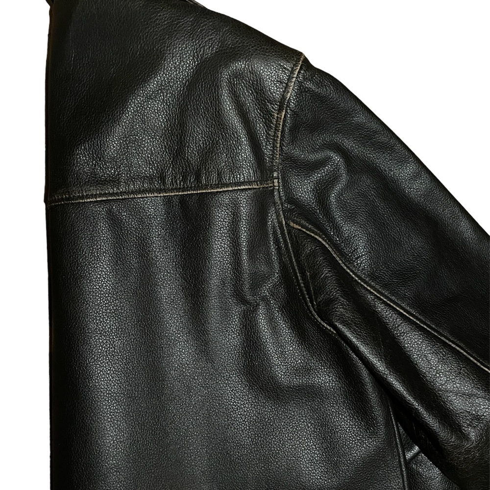 Vintage Leather Button-Front Blazer/Jacket - image 4